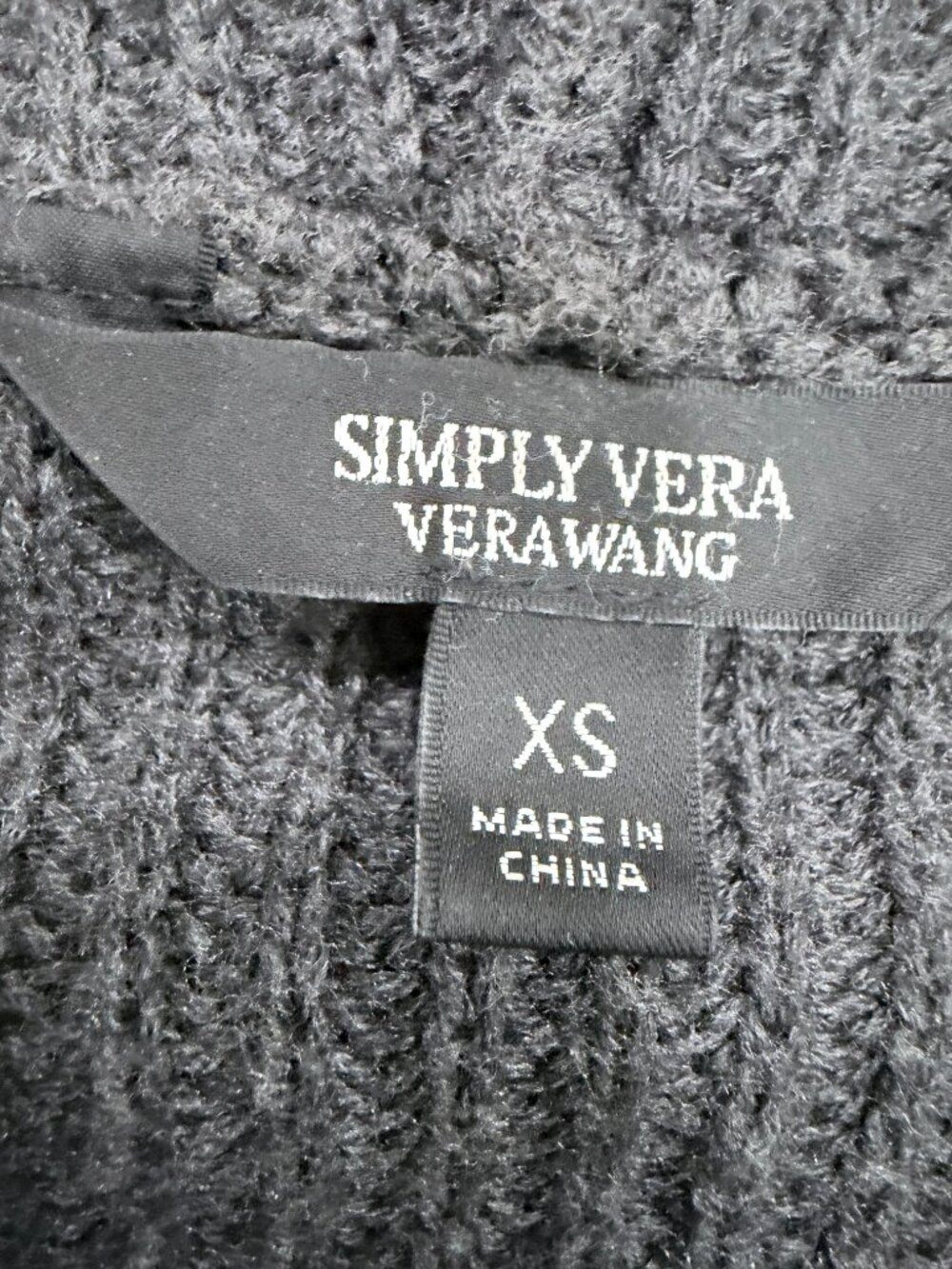 Simply Vera Vera Wang XS Gray Hooded Lace Up Chunky Knit Cardigan Sweater - Picture 5 of 16
